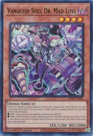 (Membresia) Vanquish Soul Dr. Mad Love - RA04-EN045 - Ultra Rare 1st Edition Quarter Century Stampede 1st Edition Singles