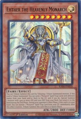 Ehther the Heavenly Monarch - RA04-EN018 - Ultra Rare 1st Edition Quarter Century Stampede 1st Edition Singles