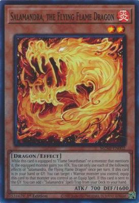 Salamandra, the Flying Flame Dragon - MZMI-EN002 - Super Rare 1st Edition Maze of Millennia 1st Edition Singles