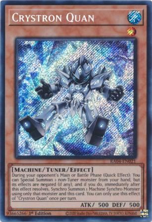 Crystron Quan - RA04-EN021 - Secret Rare 1st Edition Quarter Century Stampede 1st Edition Singles