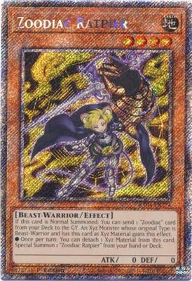 Zoodiac Ratpier - RA04-EN274 - Platinum Secret Rare 1st Edition Quarter Century Stampede 1st Edition Singles