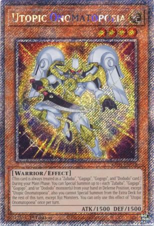 Utopic Onomatopoeia - RA04-EN028 - Platinum Secret Rare 1st Edition Quarter Century Stampede 1st Edition Singles