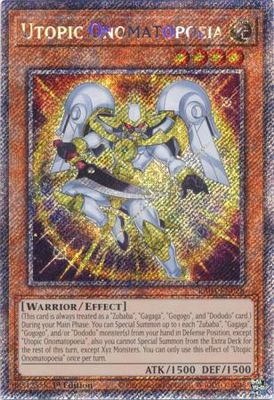 Utopic Onomatopoeia - RA04-EN028 - Platinum Secret Rare 1st Edition Quarter Century Stampede 1st Edition Singles