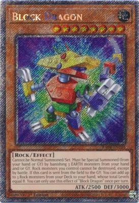 Block Dragon - RA04-EN268 - Platinum Secret Rare 1st Edition Quarter Century Stampede 1st Edition Singles
