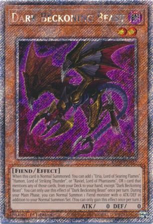 Dark Beckoning Beast - RA03-EN027 - Platinum Secret Rare 1st Edition Quarter Century Bonanza 1st Edition Singles