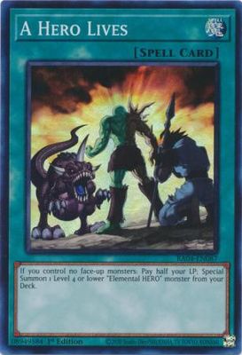 A Hero Lives - RA04-EN087 - Super Rare 1st Edition Quarter Century Stampede 1st Edition Singles