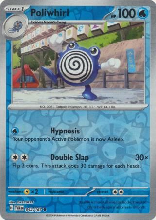 Poliwhirl - 042/167 - Common Reverse Holo Scarlet &amp; Violet: Twilight Masquerade Reverse Holo Singles