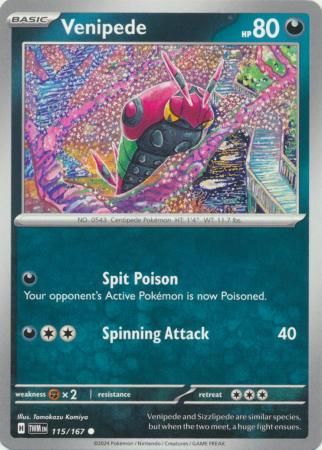 Venipede - 115/167 - Common Scarlet and Violet: Twilight Masquerade Singles
