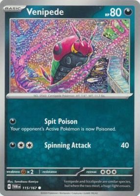 Venipede - 115/167 - Common Scarlet and Violet: Twilight Masquerade Singles