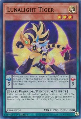 Lunalight Tiger - RA04-EN020 - Ultra Rare 1st Edition Quarter Century Stampede 1st Edition Singles