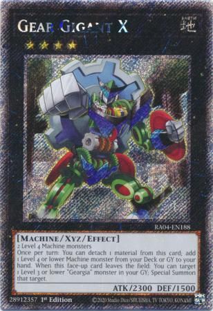Gear Gigant X - RA04-EN188 - Platinum Secret Rare 1st Edition Quarter Century Stampede 1st Edition Singles