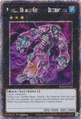 Number 30: Acid Golem of Destruction - RA04-EN165 - Platinum Secret Rare 1st Edition Quarter Century Stampede 1st Edition Singles