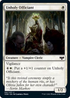 Unholy Officiant 41/277- Innistrad: Crimson Vow (VOW) Innistrad: Crimson Vow (espanol)