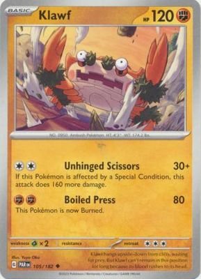 Klawf - 105/182 - Uncommon Scarlet &amp; Violet: Paradox Rift Singles (Español)