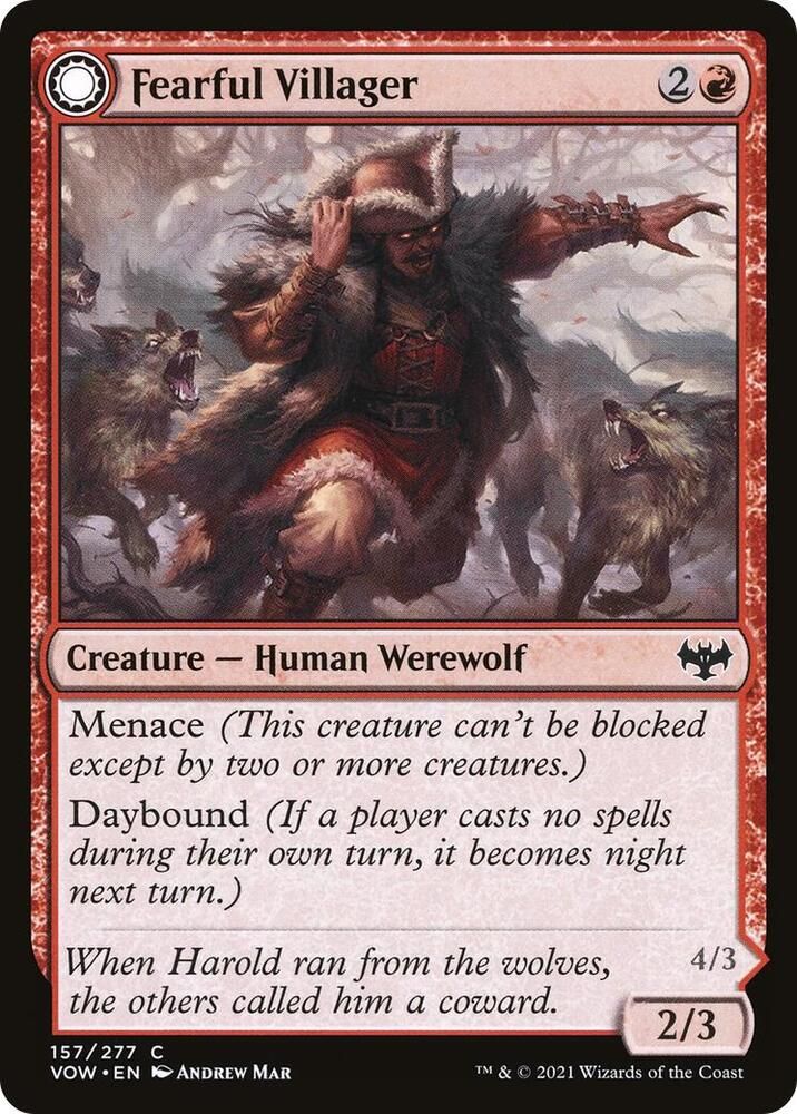 Fearful Villager 157/277- Innistrad: Crimson Vow (VOW) (espanol)