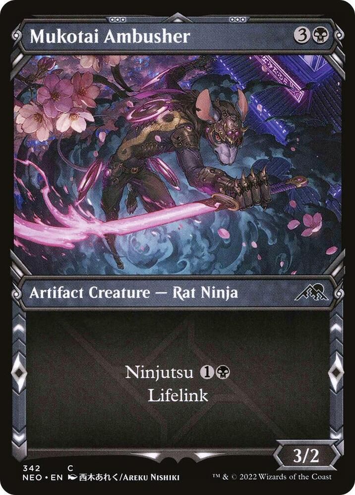Mukotai Ambusher 342 - Showcase Ninja Frame Kamigawa Neon Dynasty Collector Booster Singles (Español)