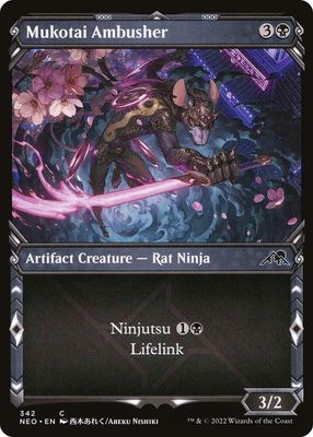 Mukotai Ambusher 342 - Showcase Ninja Frame Kamigawa Neon Dynasty Collector Booster Singles (Español)