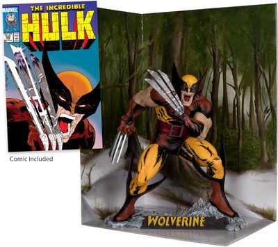 DS McFarlane Toys - Marvel Wolverine 1:6th Scale Collectible with Scene (The Incredible Hulk #340)