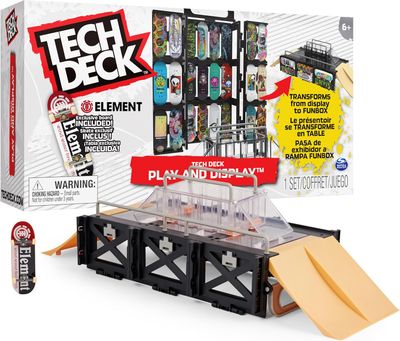 Tech Deck, Play and Display Transforming Ramp Set and Carrying Case with Exclusive Fingerboard