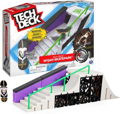 Tech Deck, Nyjah Skatepark X-Connect Park Creator, Massive Customizable Skatepark Ramp Set with Exclusive Fingerboard