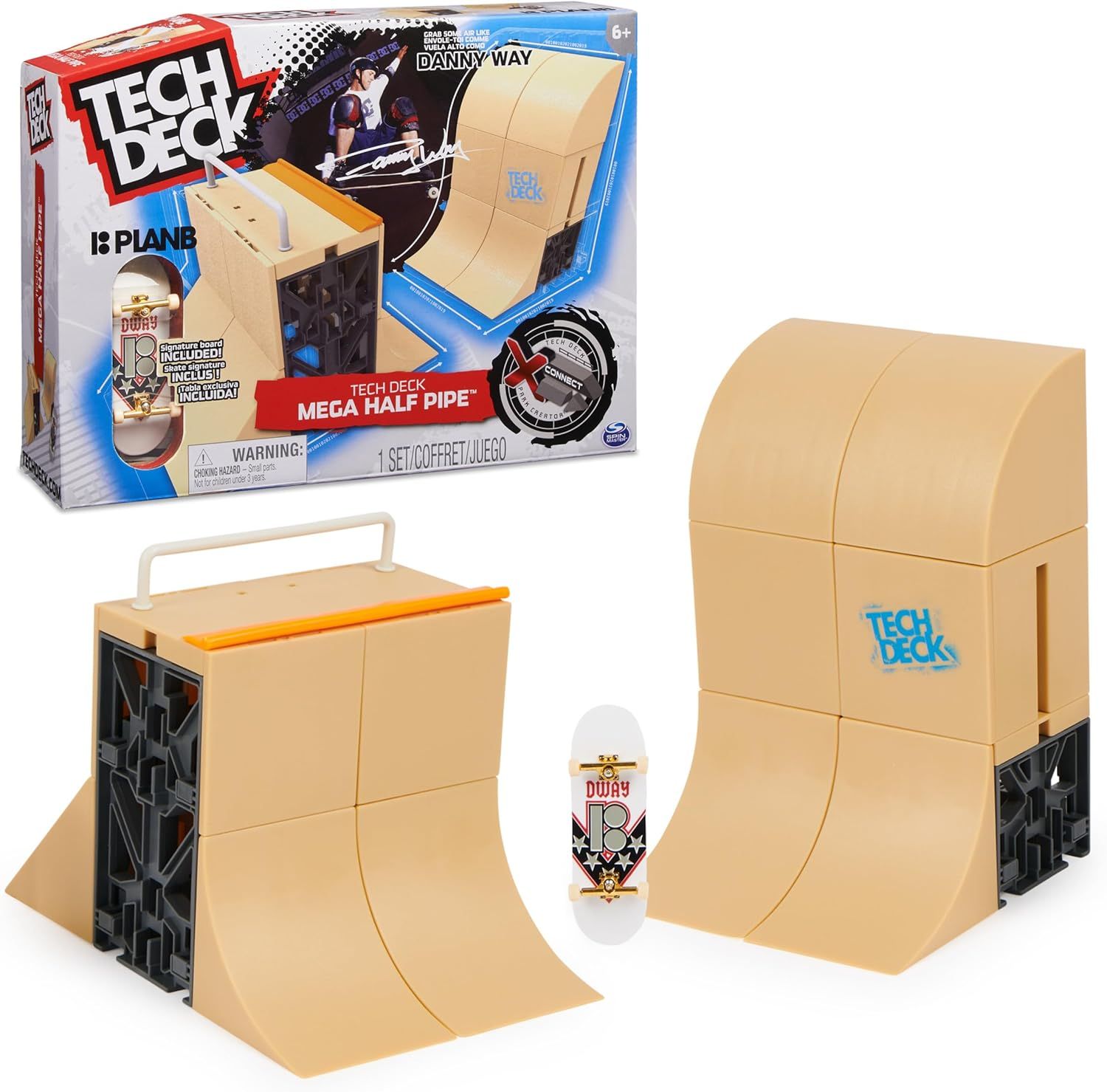 Tech Deck, Danny Way Mega Half Pipe X-Connect Park Creator, Customizable Ramp Set with Exclusive