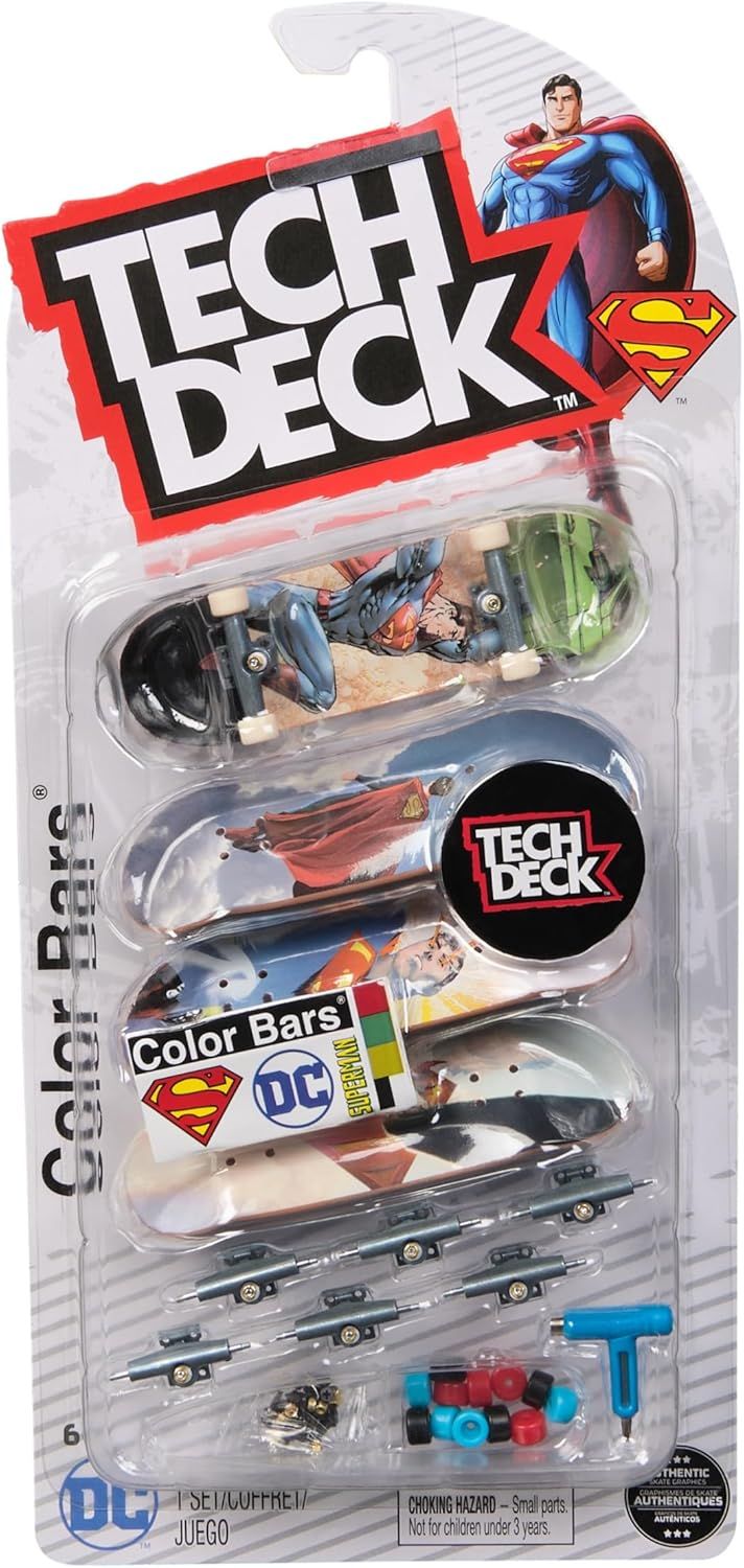 Tech Deck, Ultra DLX Fingerboard 4-Pack, DC Superman Skateboards