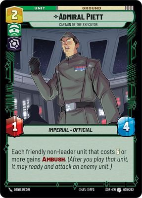 Admiral Piett - Captain of the Executor - Spark of Rebellion (SOR) Spark of Rebellion