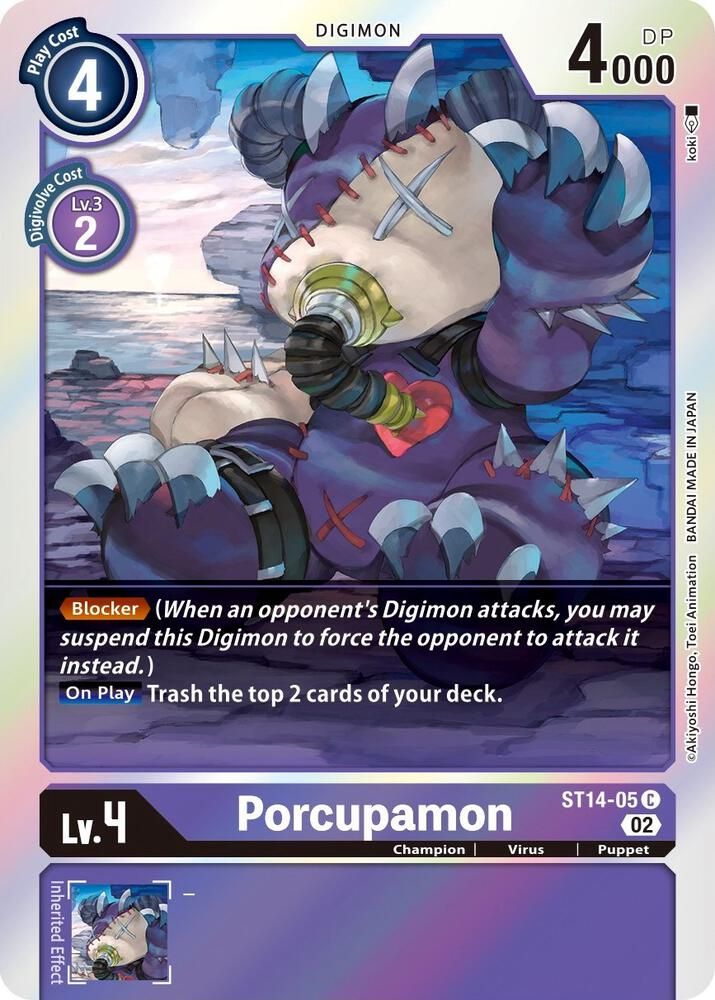 Porcupamon - Starter Deck 14: Beelzemon Advanced Deck Set (ST-14) foild