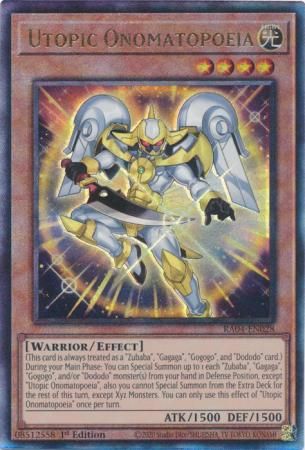 Utopic Onomatopoeia - RA04-EN028 - Ultimate Rare 1st Edition Quarter Century Stampede 1st Edition Singles