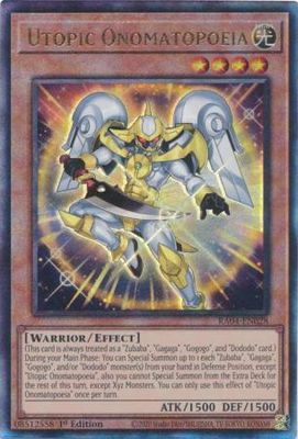 Utopic Onomatopoeia - RA04-EN028 - Ultimate Rare 1st Edition Quarter Century Stampede 1st Edition Singles