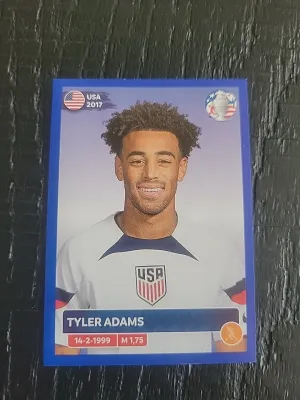 2024 Panini Conmebol Copa America TYLER ADAMS Blue Parallel Album Sticker USA12