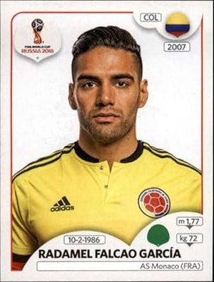 Radamel Falcao Garcia  2018 Panini World Cup Stickers Russia #646 Colombia Soccer Sticker
