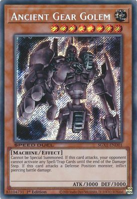 Ancient Gear Golem - SGX1-END01 - Secret Rare 1st Edition Speed Duel GX Duel Academy Box Singles