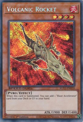 Volcanic Rocket - SGX1-ENH10 - Secret Rare 1st Edition Speed Duel GX Duel Academy Box Singles