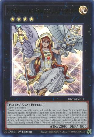 Minerva, the Exalted Lightsworn - BLC1-EN013 - Ultra Rare 1st Edition Battles of Legend: Chapter 1 1st Edition Singles