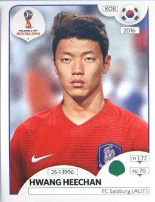 Hwang Hee-chan 2018 Panini World Cup Stickers Russia #499  Korea Republic Soccer Sticker