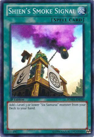 SJ Shien&#39;s Smoke Signal - SDWA-EN030 - Super Rare 1st Edition Structure Deck: Samurai Warlords 1st Edition Singles