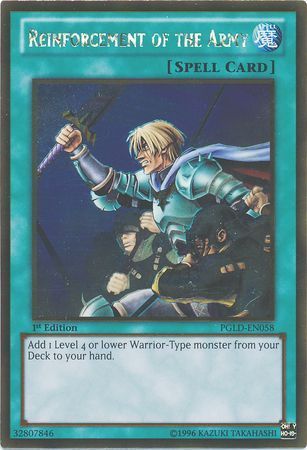 Reinforcement of the Army - PGLD-EN058 - Gold Rare 1st Edition Premium Gold 1st Edition Singles