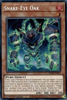 Snake-Eye Oak - MP24-EN111 - Prismatic Secret Rare 1st Edition Mega Tin 2024 Dueling Mirrors Singles