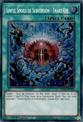 Sinful Spoils of Subversion - Snake-Eye - MP24-EN104 - Prismatic Secret 1st Edition Mega Tin 2024 Dueling Mirrors Singles