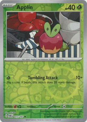 Applin - 017/167 - Common Reverse Holo Scarlet &amp; Violet: Twilight Masquerade Reverse Holo Singles