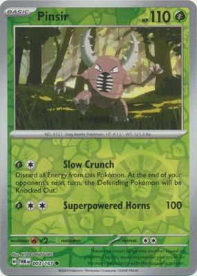 Pinsir - 003/167 - Common Reverse Holo Scarlet &amp; Violet: Twilight Masquerade