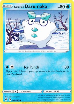 Galarian Darumaka - 047/192 - Common Sword &amp; Shield: Rebel Clash Singles