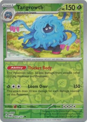 Tangrowth - 002/167 - Common Reverse Holo Scarlet &amp; Violet: Twilight Masquerade Reverse Holo Singles