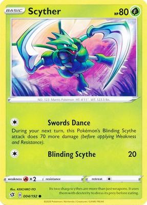 Scyther - 004/192 - Common Sword &amp; Shield: Rebel Clash Singles