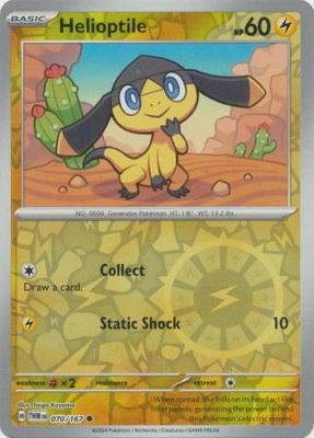 Helioptile - 070/167 - Common Reverse Holo Scarlet &amp; Violet: Twilight Masquerade Reverse Holo Singles