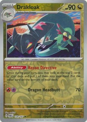 Drakloak - 129/167 - Common Reverse Holo Scarlet &amp; Violet: Twilight Masquerade Reverse Holo Singles