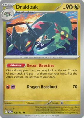 Drakloak - 129/167 - Common Scarlet and Violet: Twilight Masquerade Singles