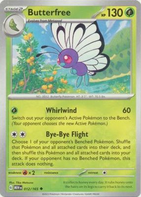 Butterfree - 012/165 - Uncommon Scarlet &amp; Violet 151 Singles