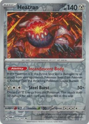 Heatran - 123/167 - Holo Rare Reverse Holo Scarlet &amp; Violet: Twilight Masquerade Reverse Holo Singles